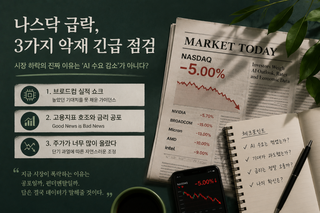 나스닥 4% 급락, 시장을 흔든 ‘3가지 악재’ 긴급 점검