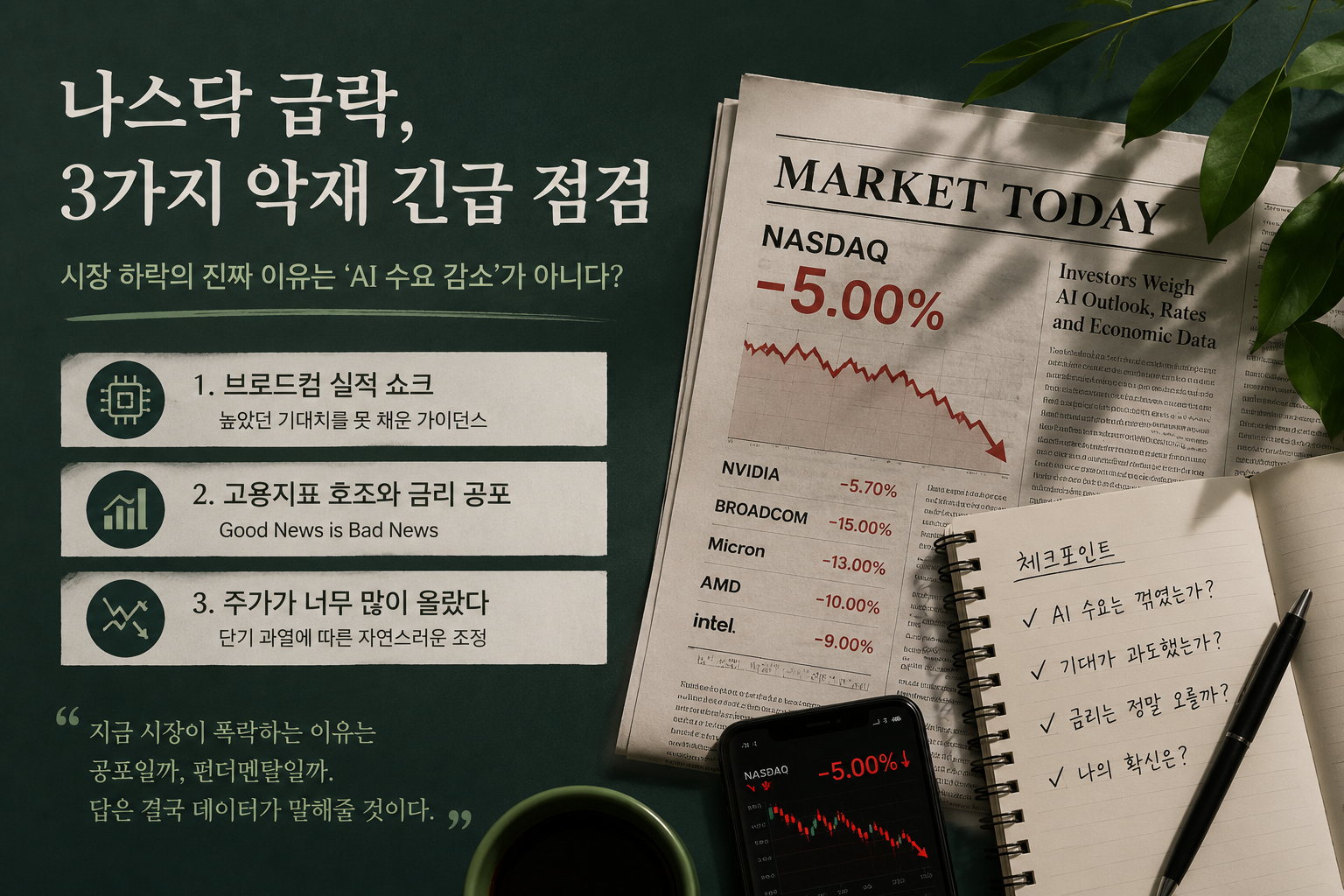 나스닥 4% 급락, 시장을 흔든 ‘3가지 악재’ 긴급 점검